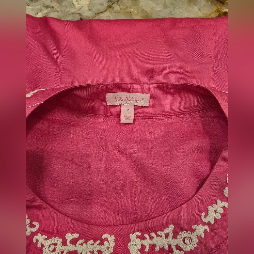 Lilly Pulitzer Jacqueline Embroidered Pink Dress Size 2 - Picture 3 of 5